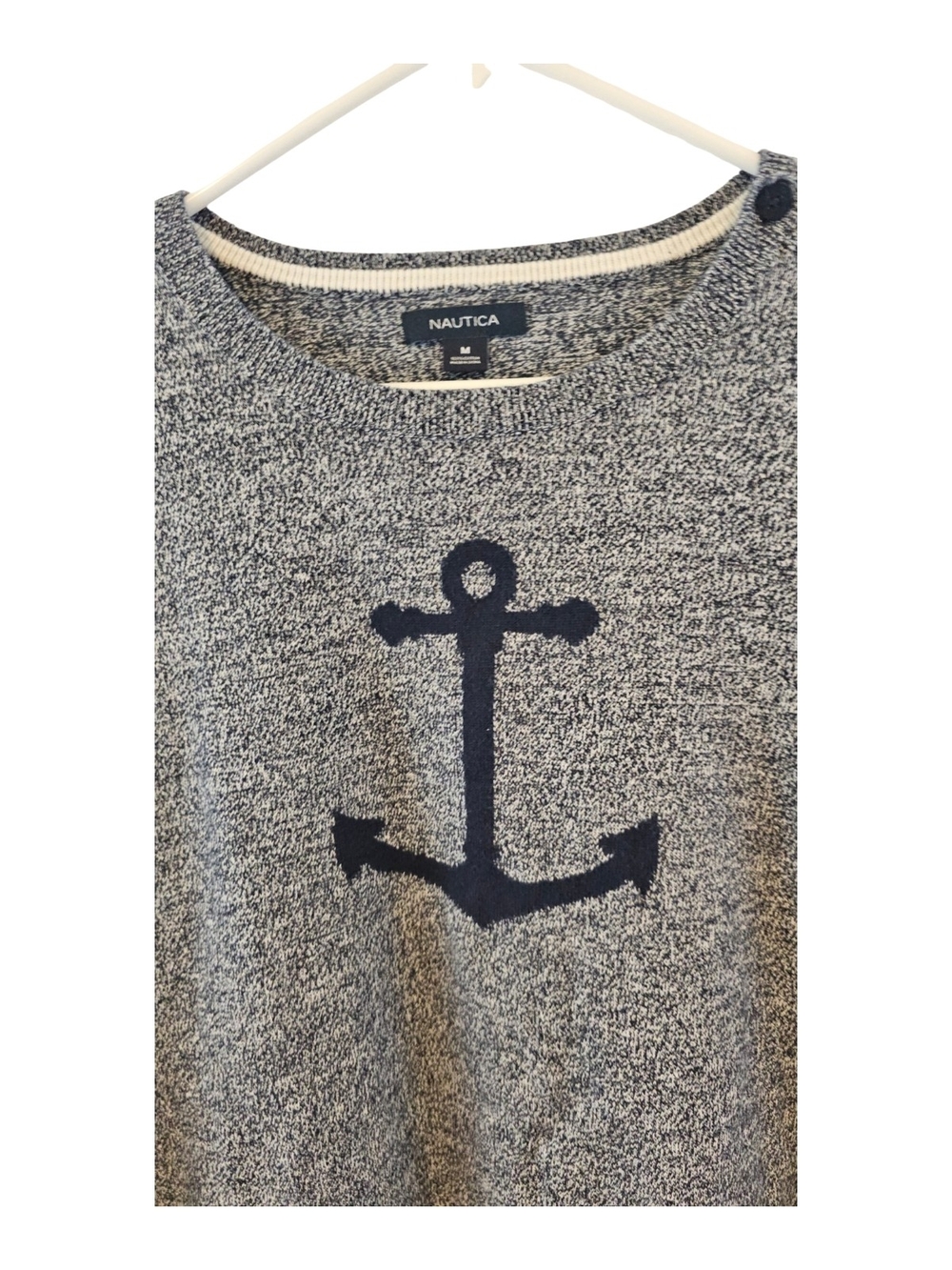 Nautica Nautical Sweater Size M Blue Cotton - Picture 3 of 6